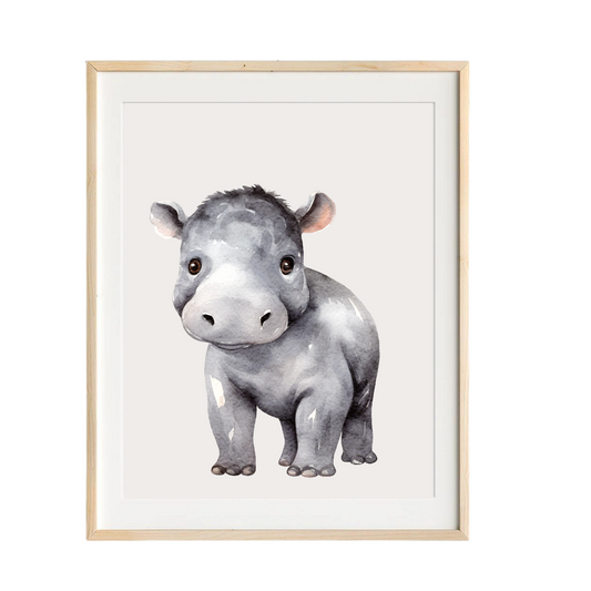 Baby Hippo nursery art