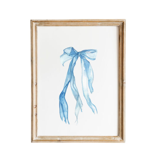 Blue Bow vintage-inspired nursery art print