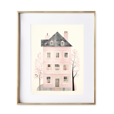 pink house girls nursery art