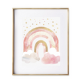 Load image into Gallery viewer, Celestial Dreams FEATURES sweeping rainbow arcs gracefully across the canvas, painted in the most delectable shades of pink and shimmering gold
