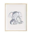 Load image into Gallery viewer, baby and mom elephant nursery art
