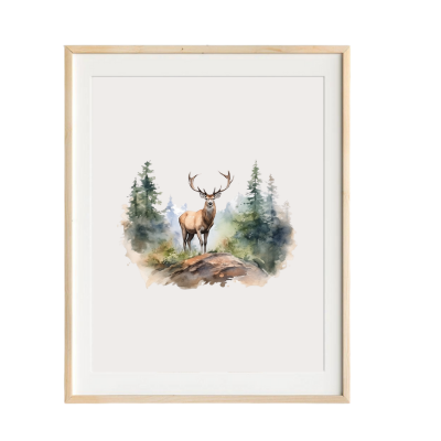  majestic deer woodland art print 