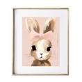 Load image into Gallery viewer, bunny delicate pink bow atop her head, GIRLS ROOM NURSERY
