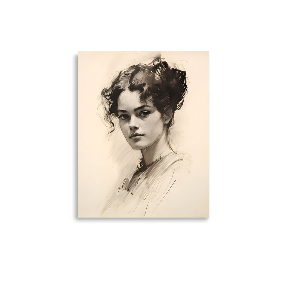 vintage-inspired portrait of a woman wall art