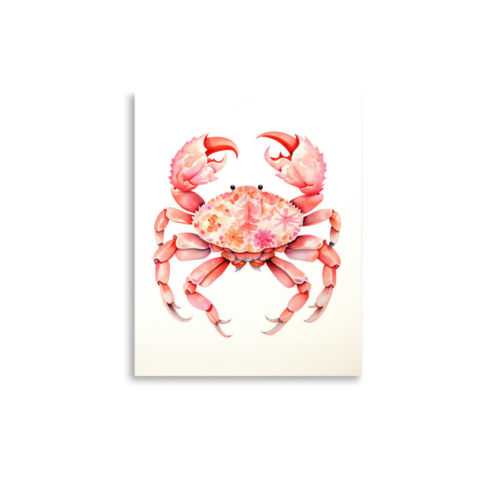 pink crab nursery wall art