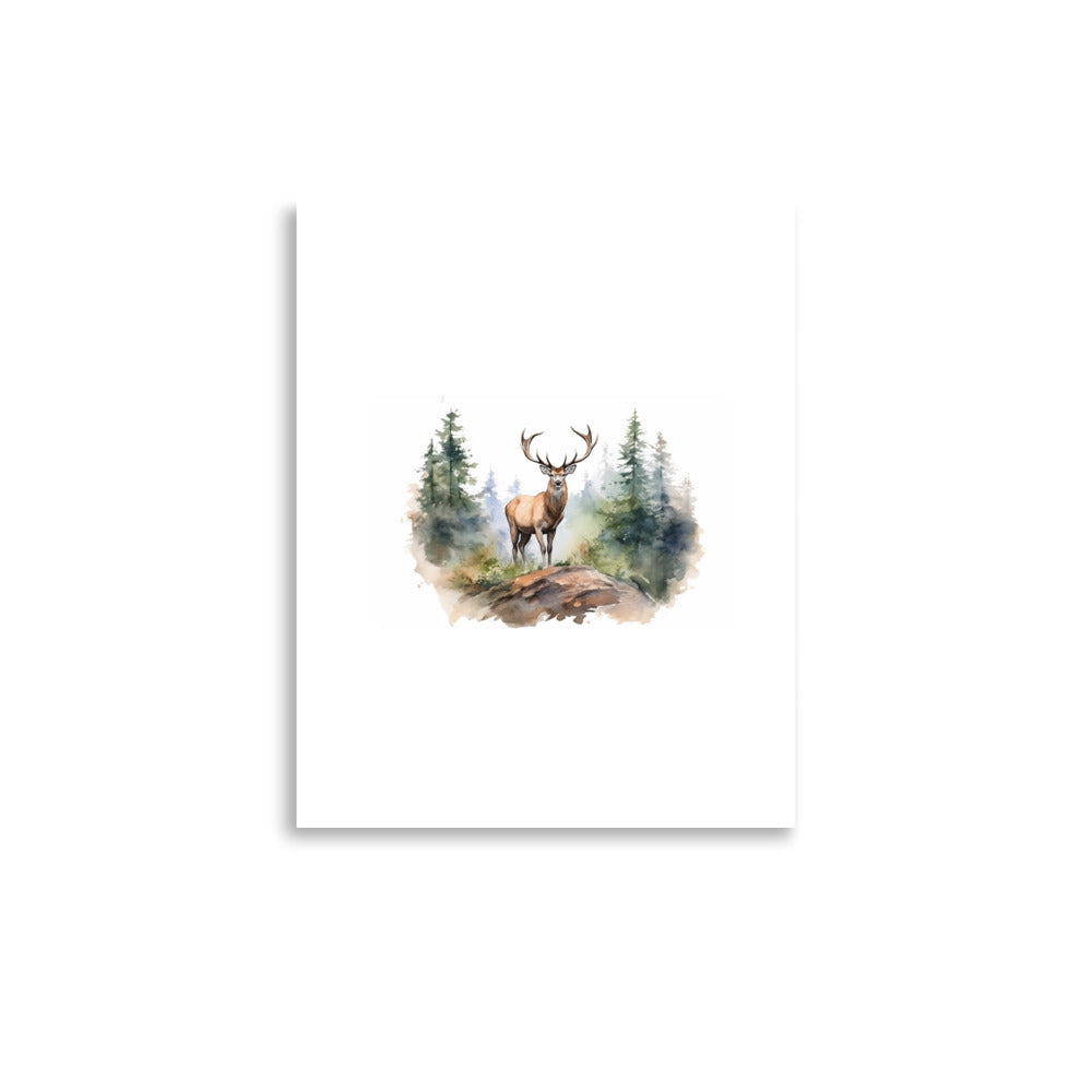  majestic deer woodland art print  wall art