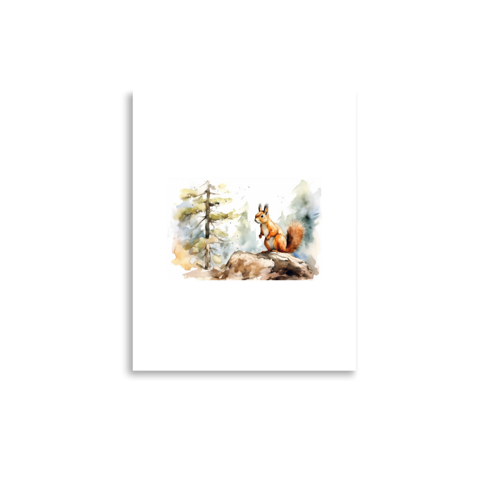 squirrel baby room art woodland print