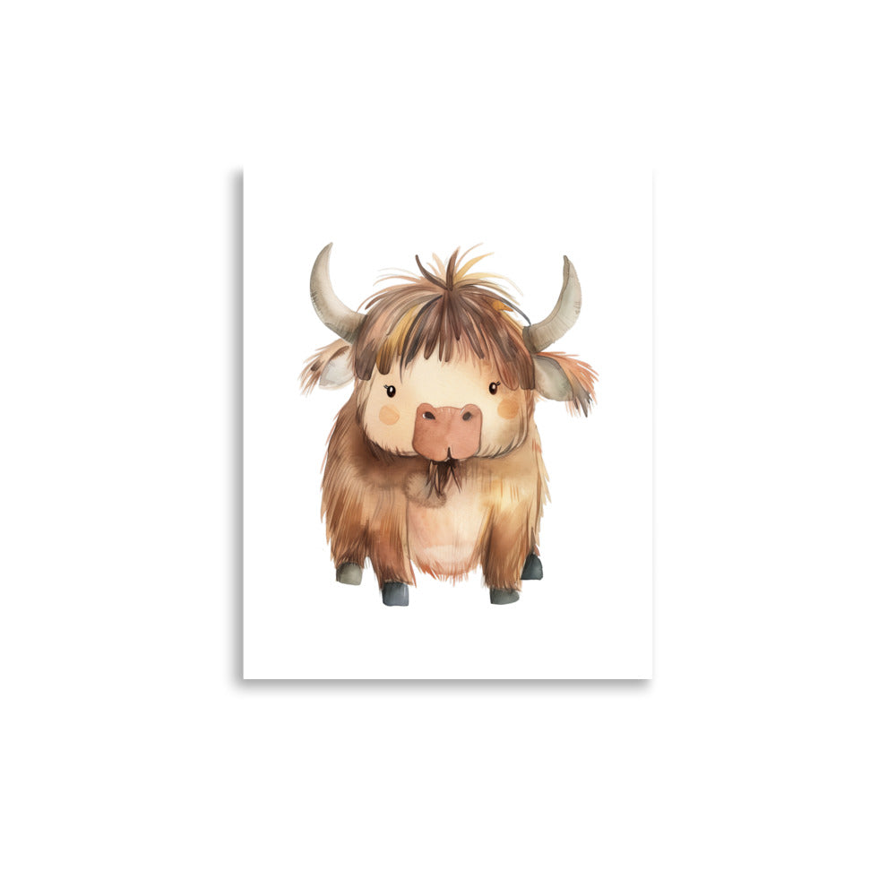 yak baby animal nursery art print