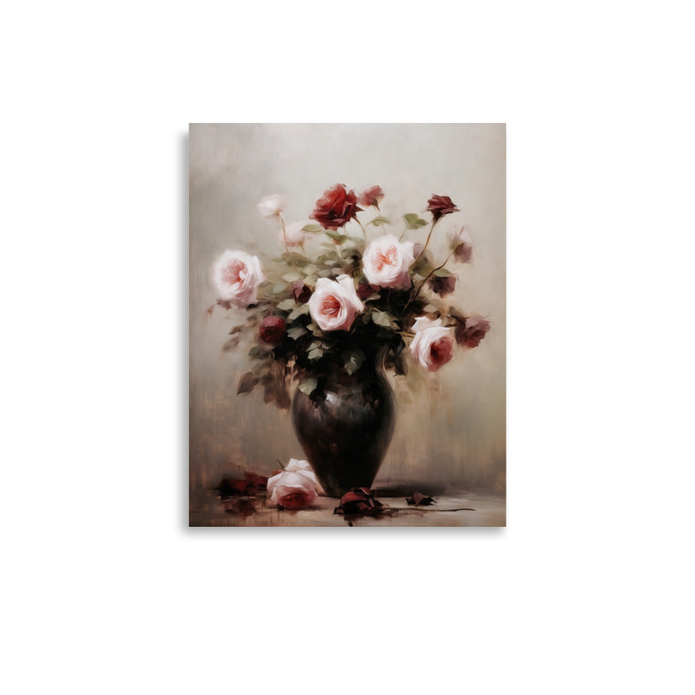 vintage-inspired art print showcasing delicate roses baby rom art