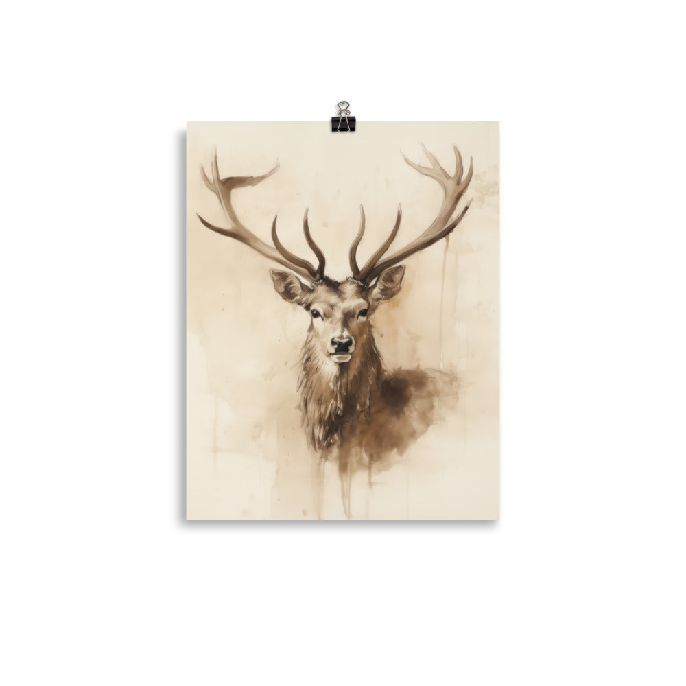 Vintage Deer Print baby room art