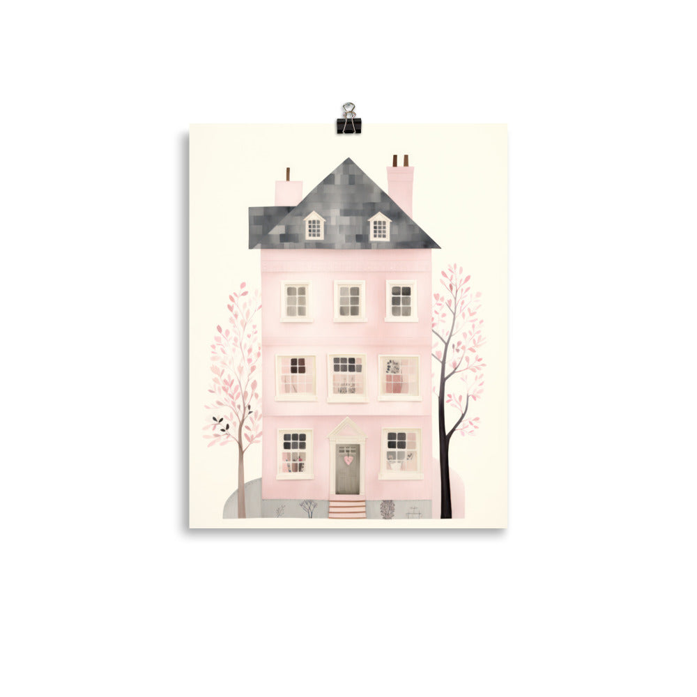 pink house nursery art