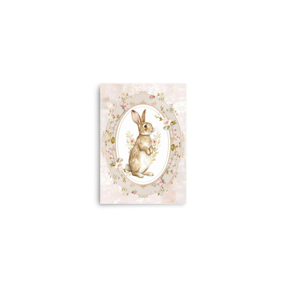 vintage-inspired bunny print nursery art