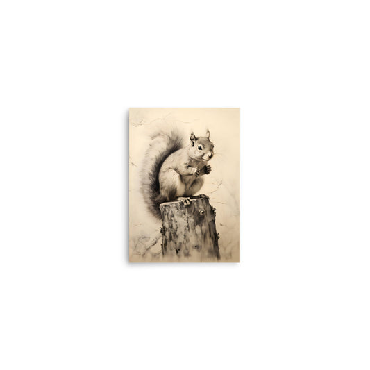 Squirrel baby animals art print