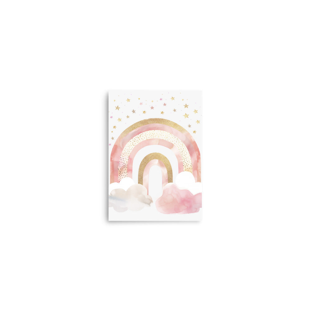 PINK AND GOLD RAINBOW NURSERY ART