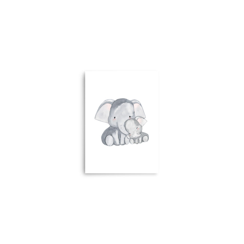 baby and mom elephant baby animals art print