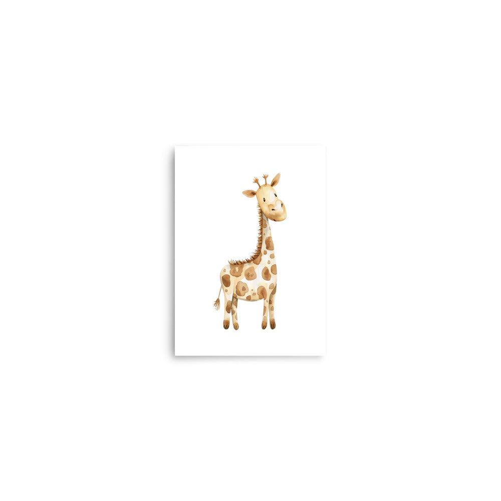 giraffe baby animals art print