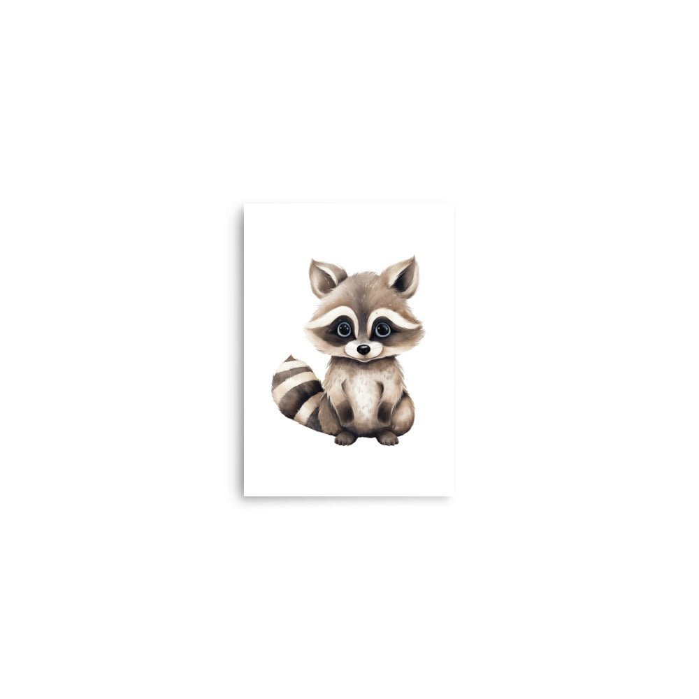 raccoon baby animals art print