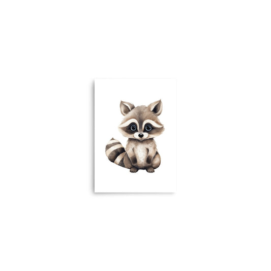 raccoon baby animals art print