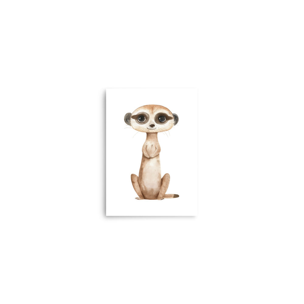 meerkat baby animals art print