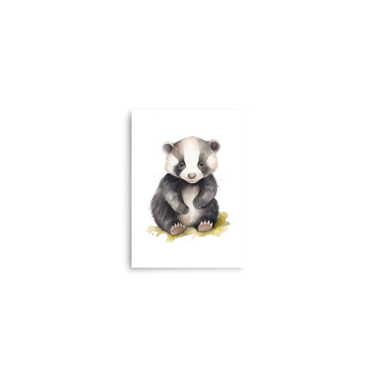 badger baby animals art print