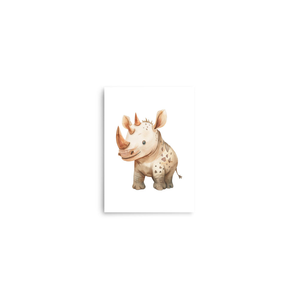 rhino baby animals art print