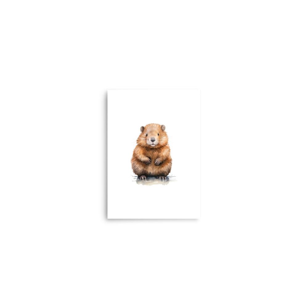 beaver baby animals art print