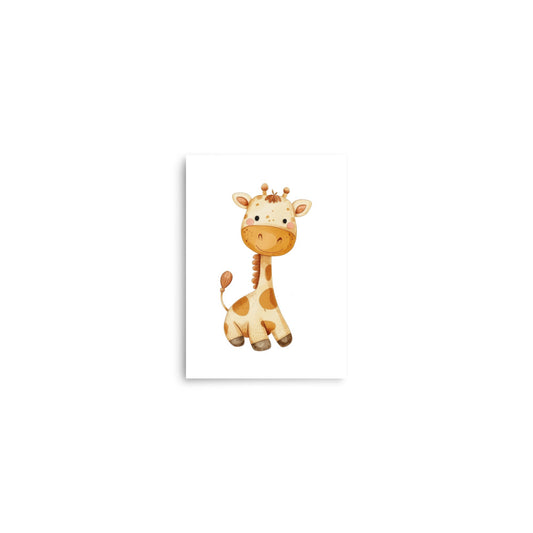 giraffe baby animals art print