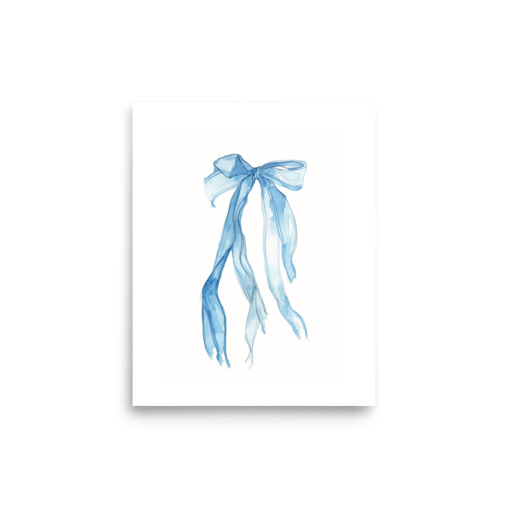 Blue Bow vintage-inspired nursery art print wall art