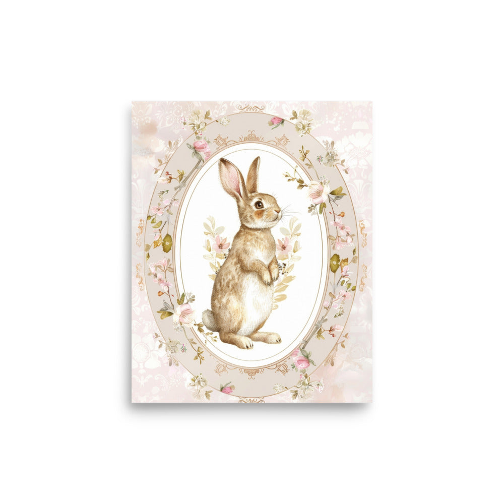 vintage-inspired bunny print wall art