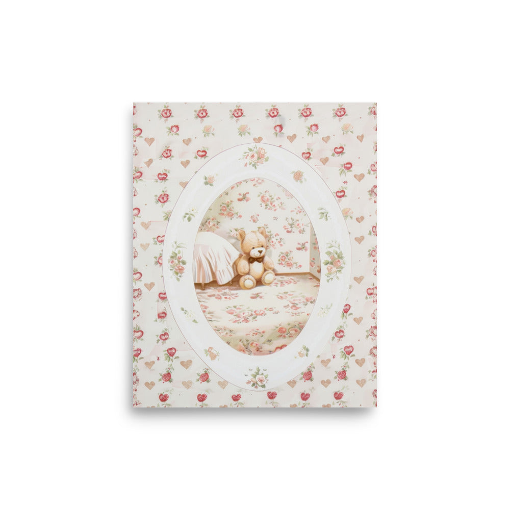  Vintage-inspired Teddy Bear  baby room art print 