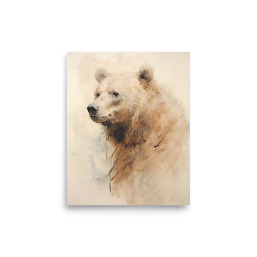 vintage-inspired bear art print  wall art