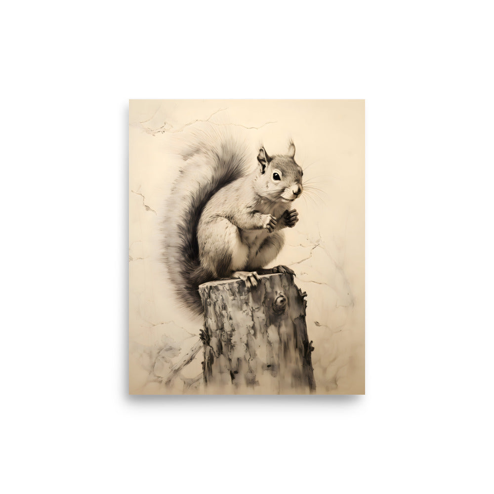  Squirrel vintage nursery art