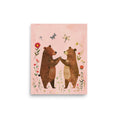 Load image into Gallery viewer,  two bears, caught in a moment of pure bliss amidst a garden blooming with the daintiest of flowers. wall art
