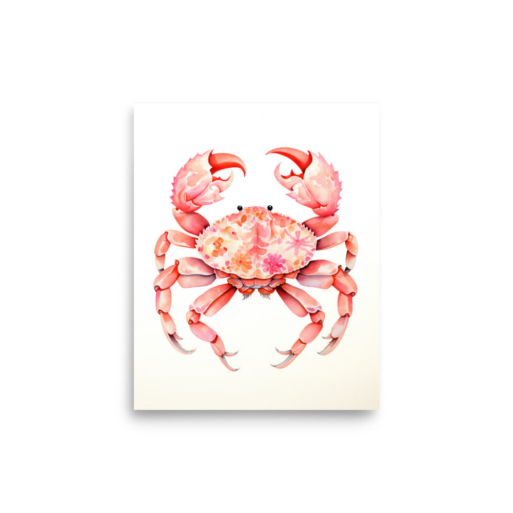 pink crab baby room art