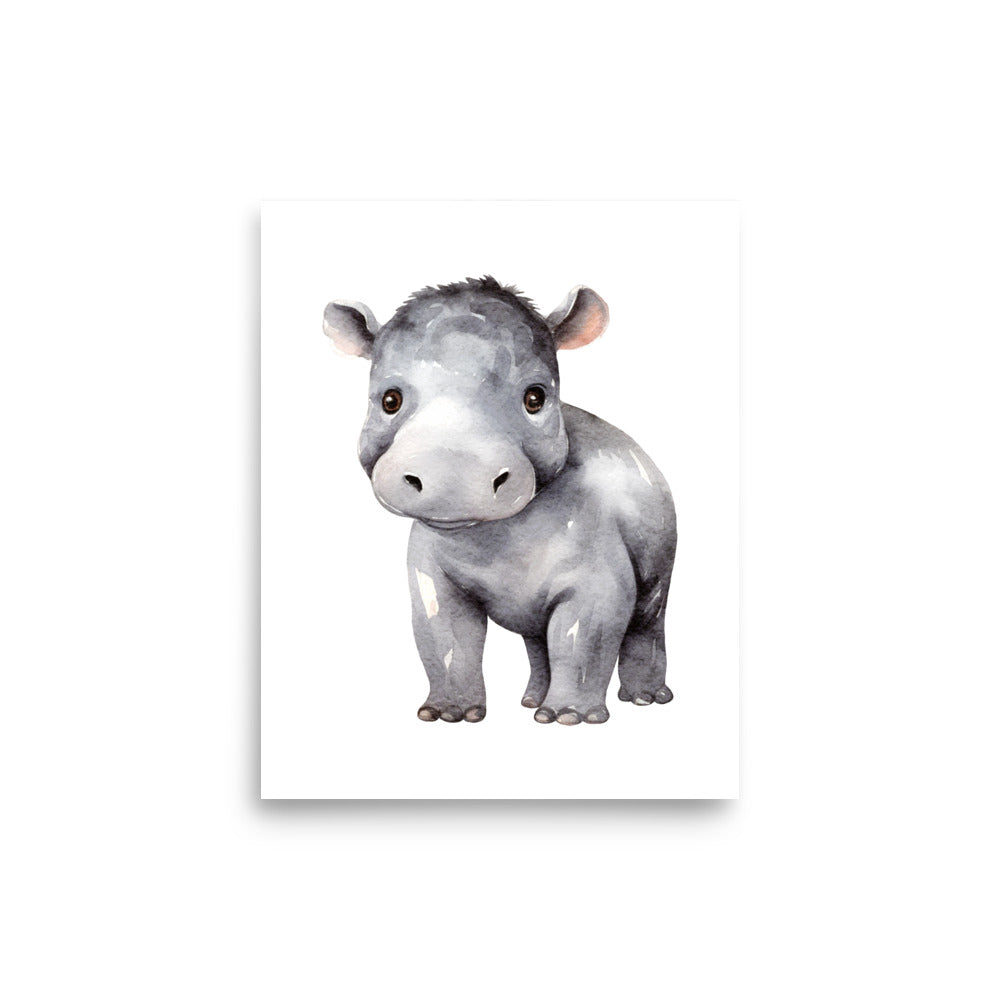 Baby Hippo baby room art print