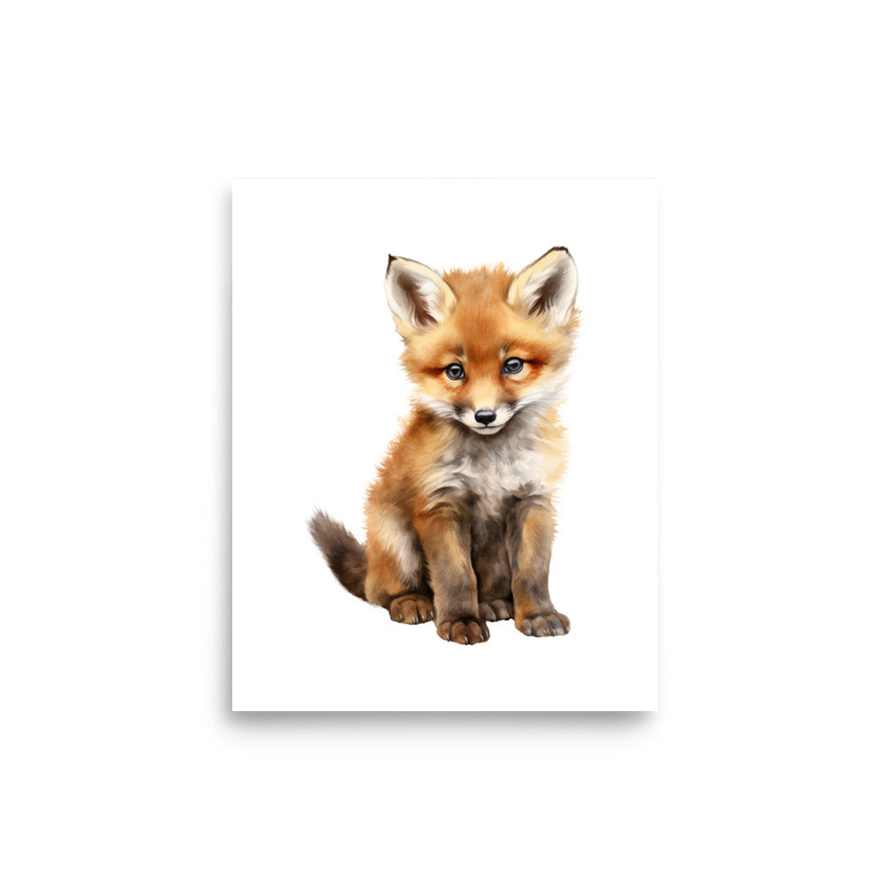 fox baby animas art print