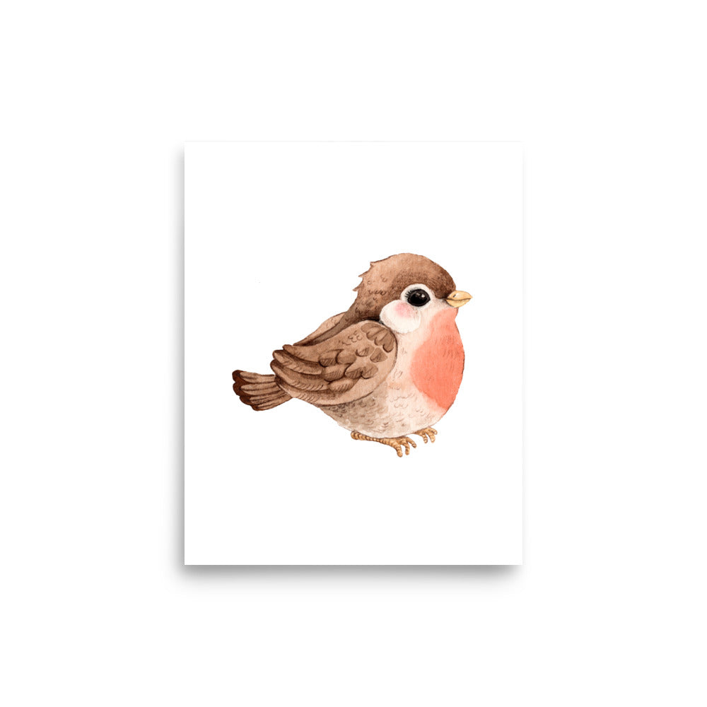 delicate little bird baby room art