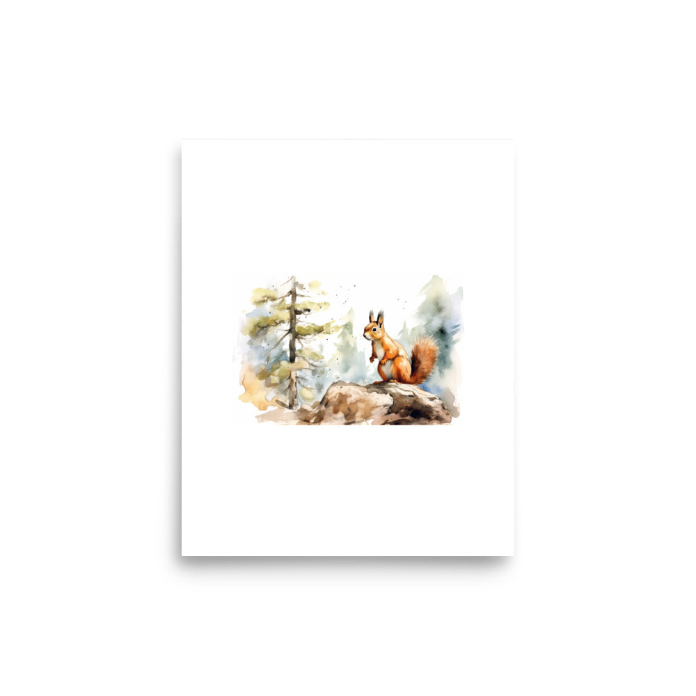 squirrel woodland wall art