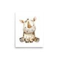 Load image into Gallery viewer, rhino baby animals art print
